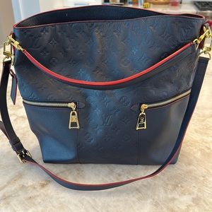 Louis Vuitton blue bag w red accents